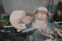 *2x Large Woolly Sheep Shelf Ornament