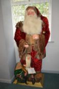 *Lifesize Father Christmas Figure with Elf