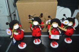 *4x Ladybug Shelf Ornaments