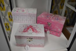*2x Small Musical Ballerina Jewellery Box