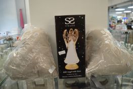 *2x Love Heart Cushions, and 1x LED Angel