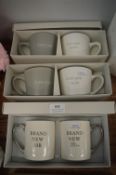 *3x Box Sets of Wedding Mugs