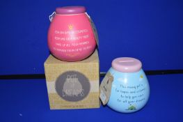 *2x Pot of Dreams Hand Decorated Moneyboxes