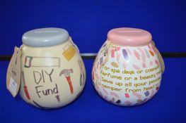 *2x Pot of Dreams Hand Decorated Moneyboxes