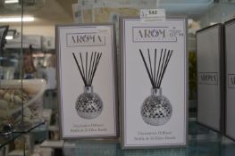 *2x Aroma Accessories Decorative Diffuser Bottles with 50x Fibre Reeds