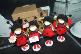 *4x Ladybug Shelf Ornaments