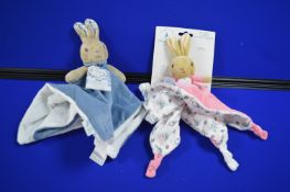*2x Peter Rabbit and Flopsy Comfort Blankets