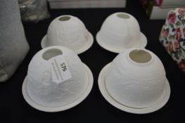 *4x Assorted Nordic Lights Porcelain Candle Shades