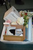 *Storage Box Containing Miscellaneous Items, Artificial Flowers, etc.