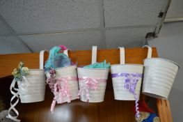 *5x Decorative Metal Hanging Buckets