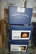 *3x Assorted Nordic Lights Porcelain Candle Shades