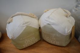 *2x Welcome to Our Home Fabric Doorstops