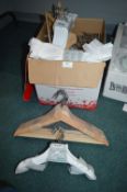 *Box of Adult and Child Wooden Coat Hangers