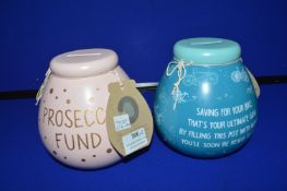 *2x Pot of Dreams Hand Decorated Moneyboxes