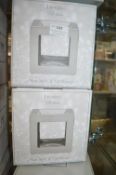 *2x Desire Aroma Silver Cube Design Wax Melt & Oil Warmers