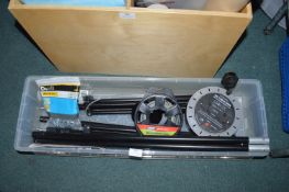 *Storage Box Containing 2x Tripods, Extension Reel, and Hardware