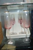 *4x Ruby Anniversary Champagne Flutes
