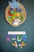 *Basket of Children’s Alphabet Letters, etc.