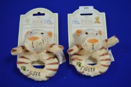 *2x Disney Winnie the Pooh Tigger Ring Rattles