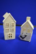 *2x Hares & Graces Light-Up Porcelain Houses