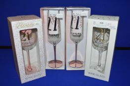 *4x 21st Birthday Wine Glasses