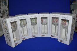 *6x DuDelicious Art Wine Glasses