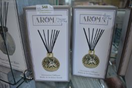 *2x Aroma Accessories Decorative Diffuser Bottles with 50x Fibre Reeds