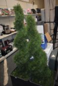 *2x Artificial Spiral Topiary