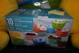 10pc Botanical Stoneware Bowl Set