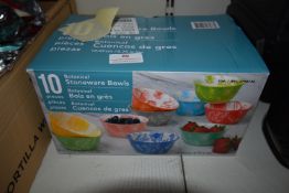 *10pc Botanical Stoneware Bowl Set