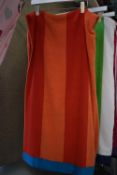 *Orange & Red Stripped Beach Towel with Blue Trim