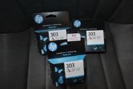 *4x HP 303 Tricolour Ink Cartridges