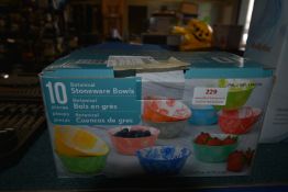 *10pc Botanical Stoneware Bowl Set