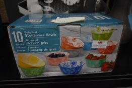 *10pc Botanical Stoneware Bowl Set
