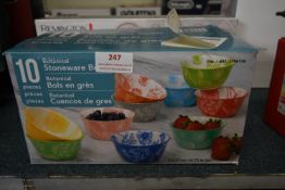 *10pc Botanical Stoneware Bowl Set