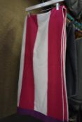 *Pink & White Stripped Beach Top with Purple Trim
