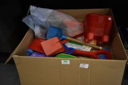 *Box of Assorted Beach Toys and Shovels