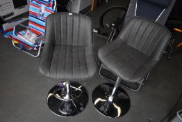 *Two Grey Gas-Lift Barstools