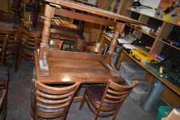 2x 110x70cm Rectangular Table with Four Chairs