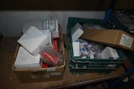 *Box of Assorted Red Alarm Security Points, Plastic Elbows, etc.