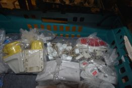 Box of Switches, 110v Sockets, Plugs, etc.