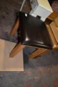 *Small Square Rustic Oak Dressing Table Stool