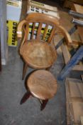 *Wooden Armchair and Stool