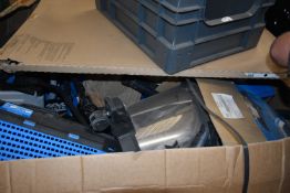 *Box of Assorted Vacuum Cleaners, Lawnmowers, Tile Cutters, etc.