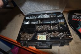 *Toolbox Containing Assorted Wood Screws