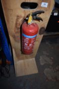 2kg ABC Powder Fire Extinguisher on Wood Stand