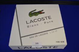 Lacoste Blanc Pure Eau de Lacoste for Him Giftset: 100ml EDT, Shower Gel, and Stick Deodorant