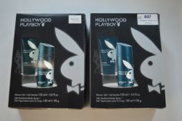 2x Hollywood Playboy Shower Gel & Body Spray Sets