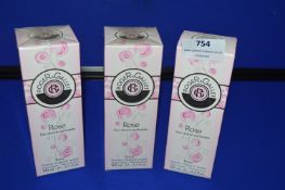 3x Roger & Gallet Rose Gentle Fragrant Water 100ml