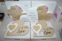 *All You Need is Love and Special Mum Decorative Heart and Wall Plaques